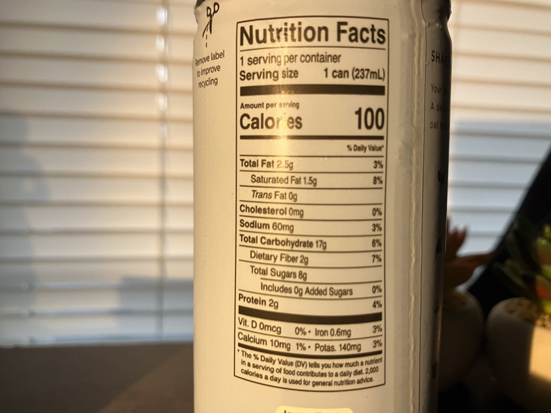 nutritional facts