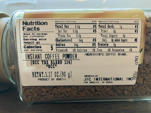 nutritional facts