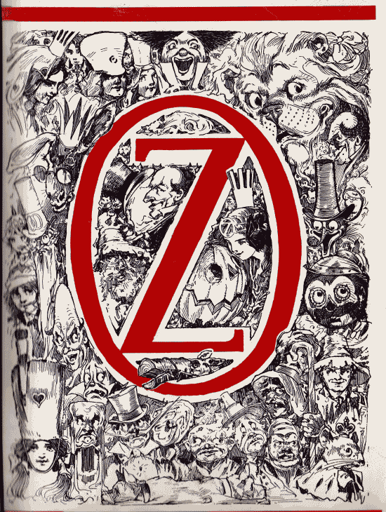 Beautiful art with many of the Oz characters