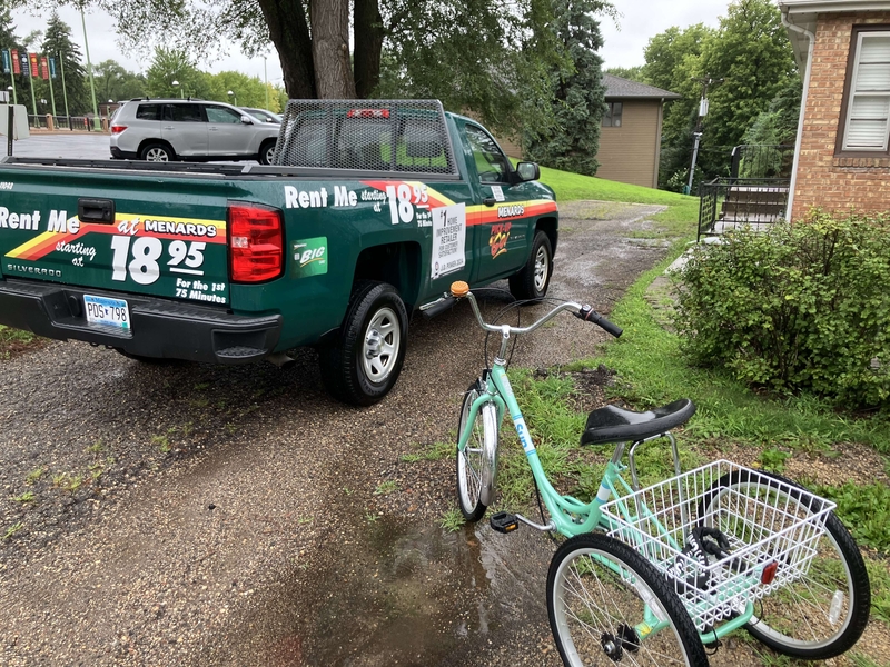 The trike, on the way to its new home